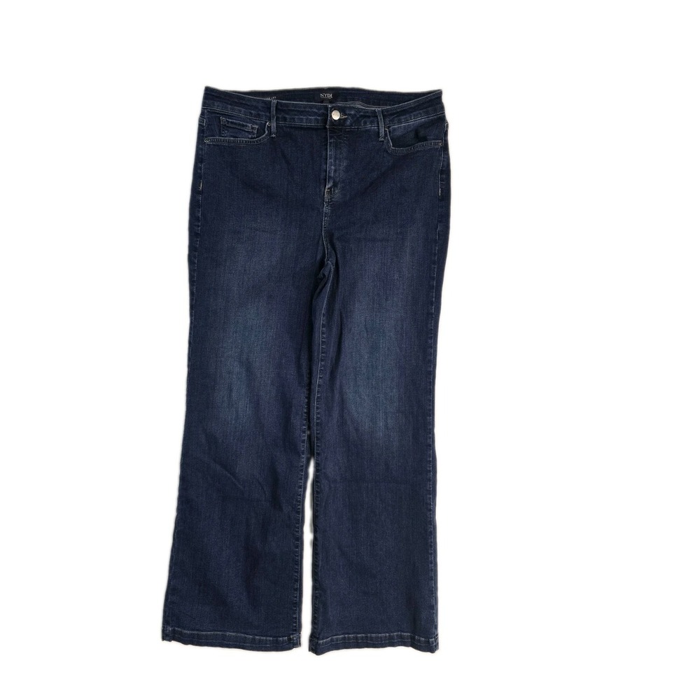 NYDJ Women's Jeans  16 Blue Wide Leg  High Rise